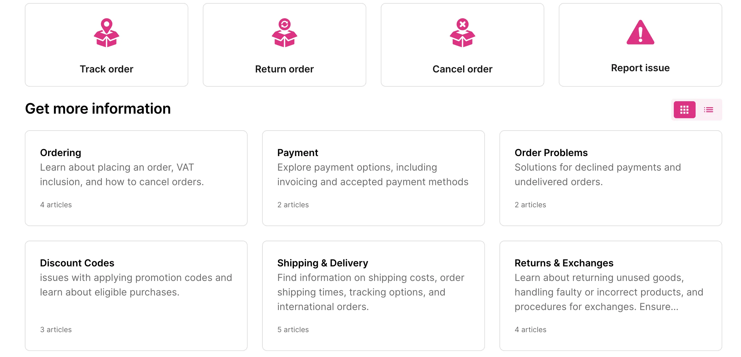 faq page