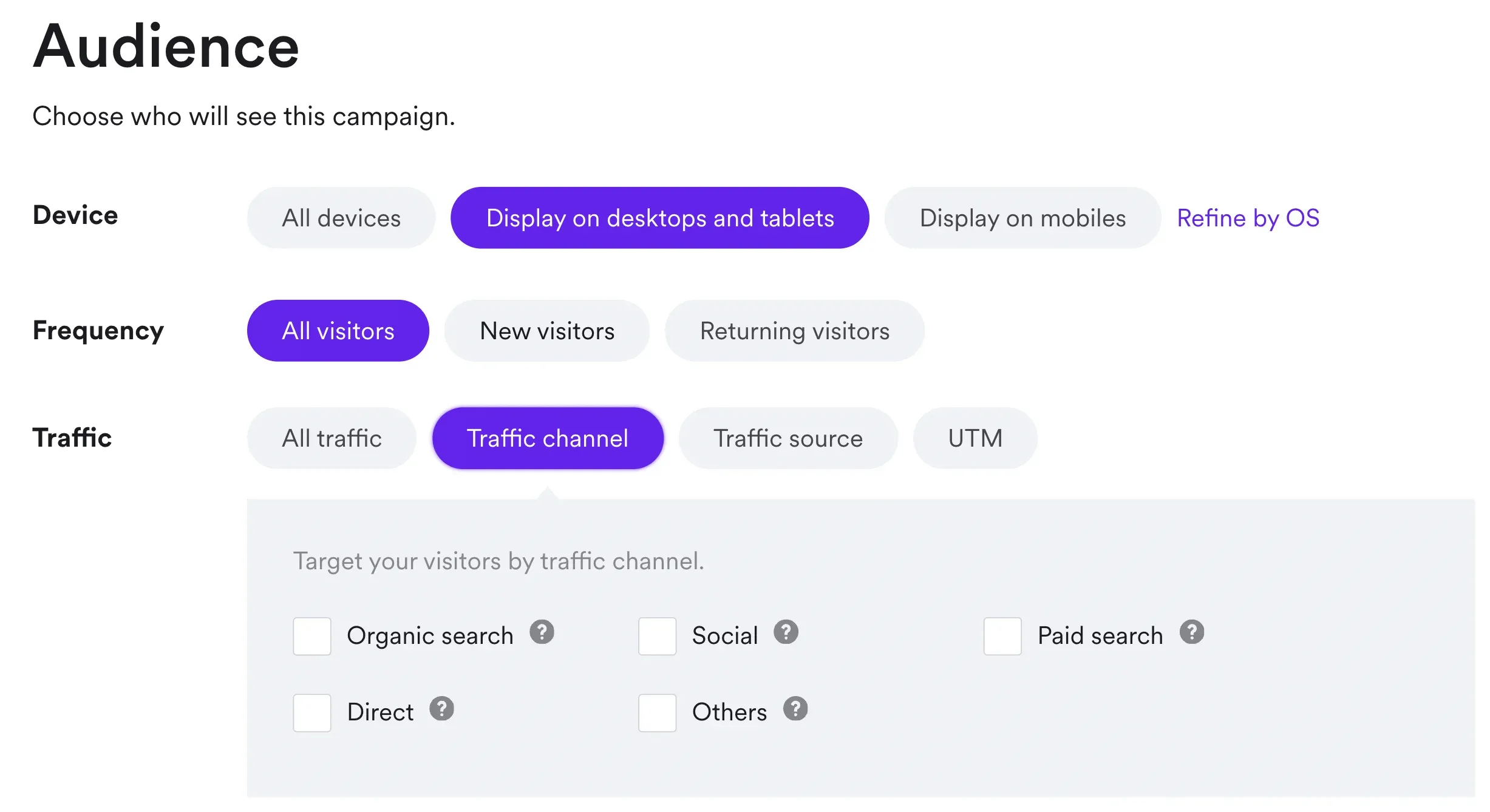 audience targeting for segmentation