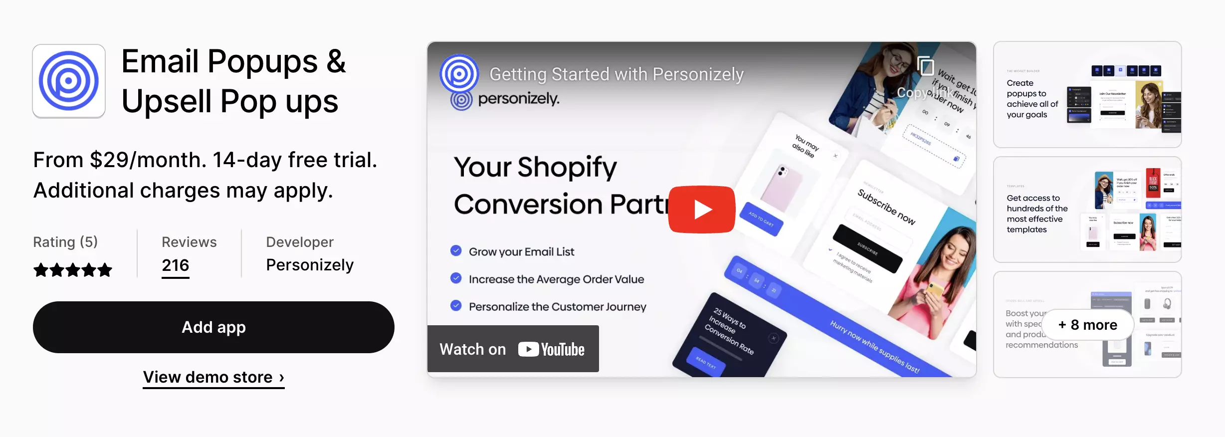 personizely page exit popup app