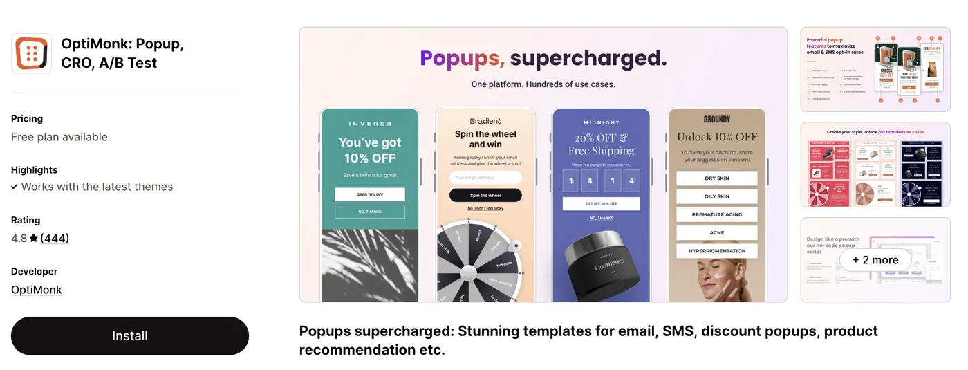 Optimonk on the Shopify App Store
