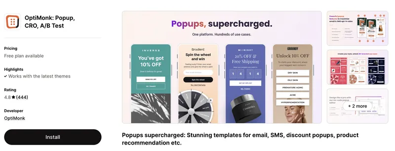 Optimonk on the Shopify App Store