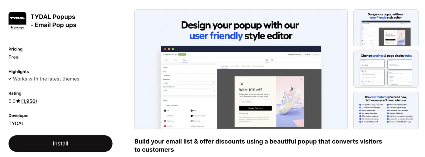 TYDAL on the Shopify App Store
