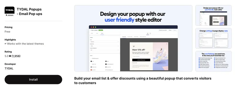 TYDAL on the Shopify App Store