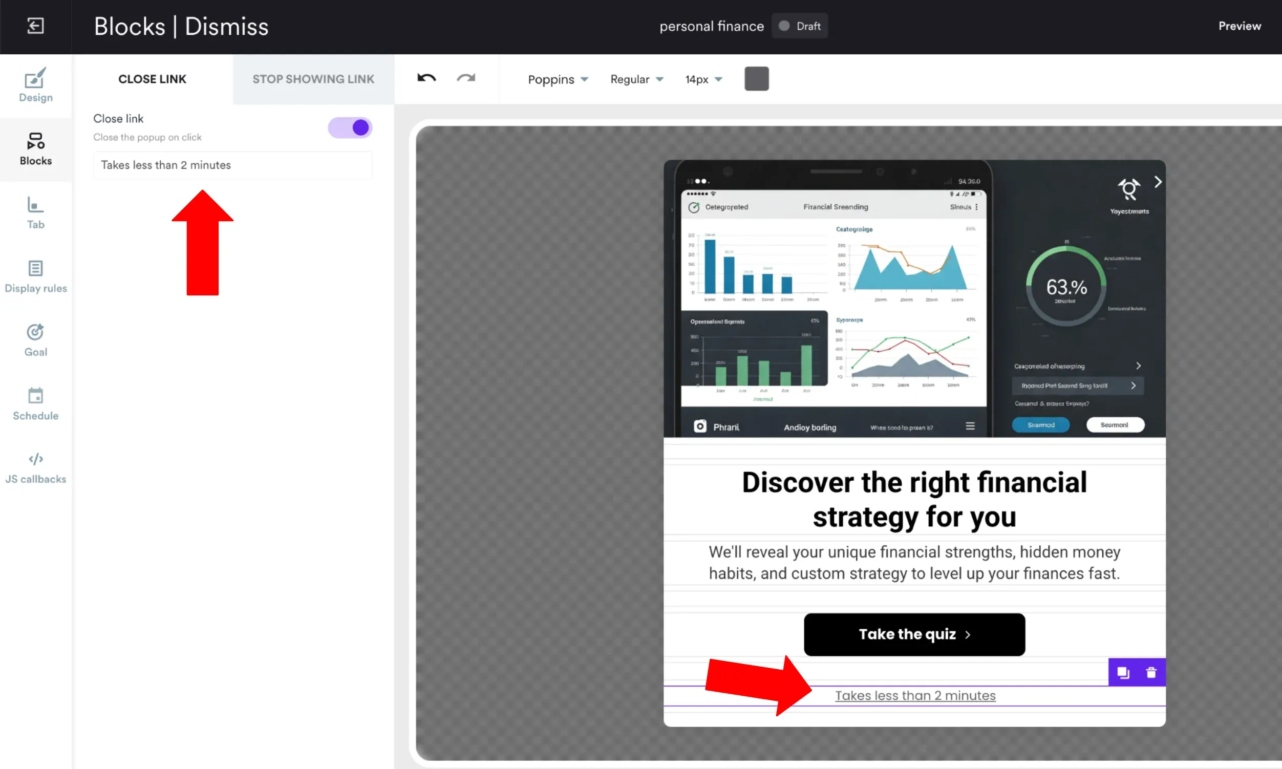 adding cta text