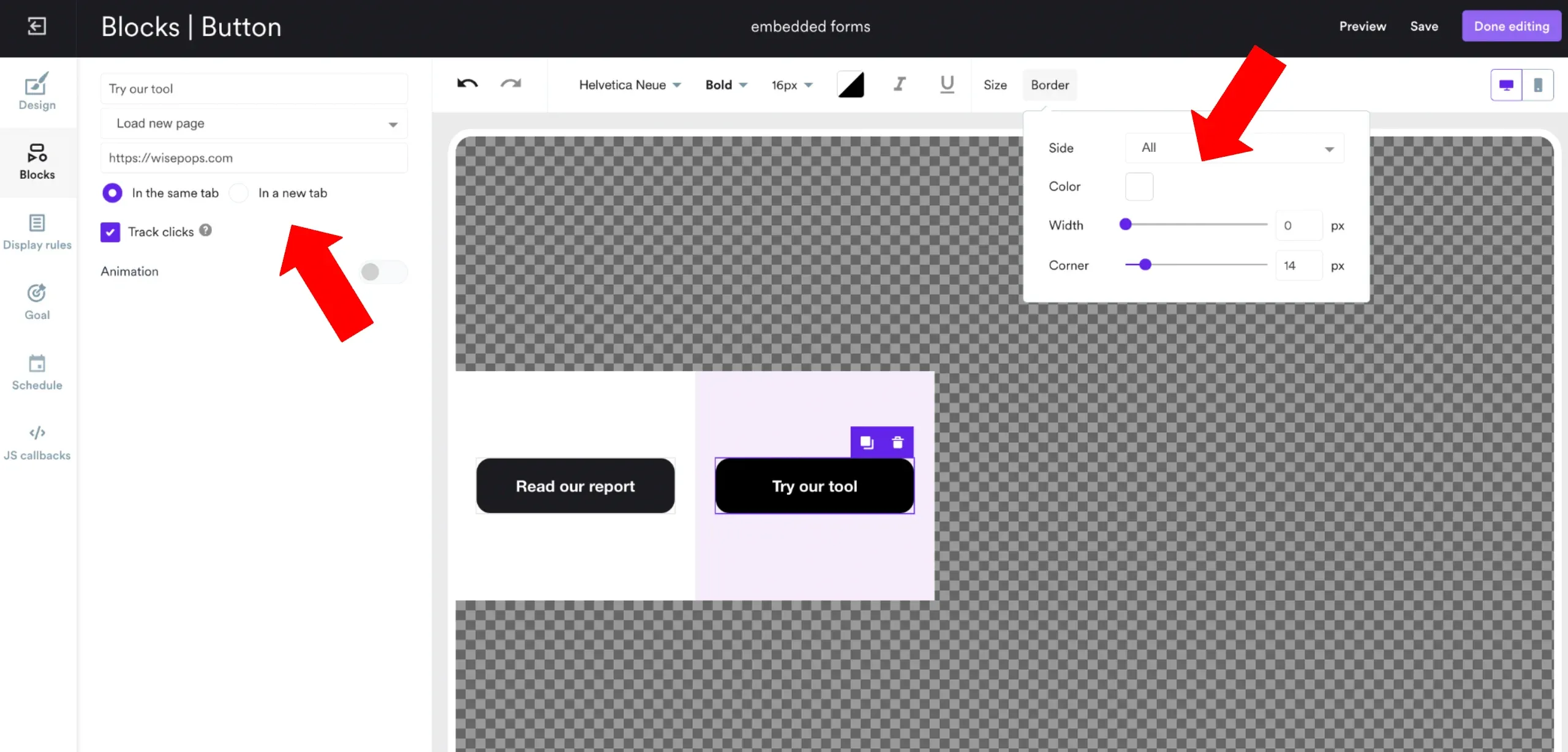 button customization in embed