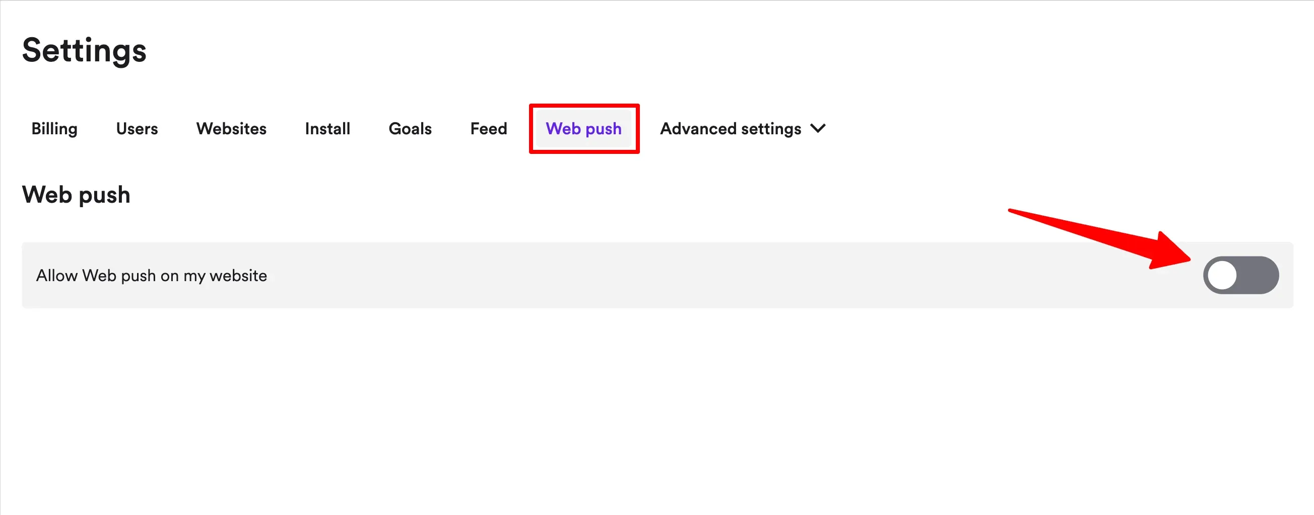 enabling web pushes in wisepops