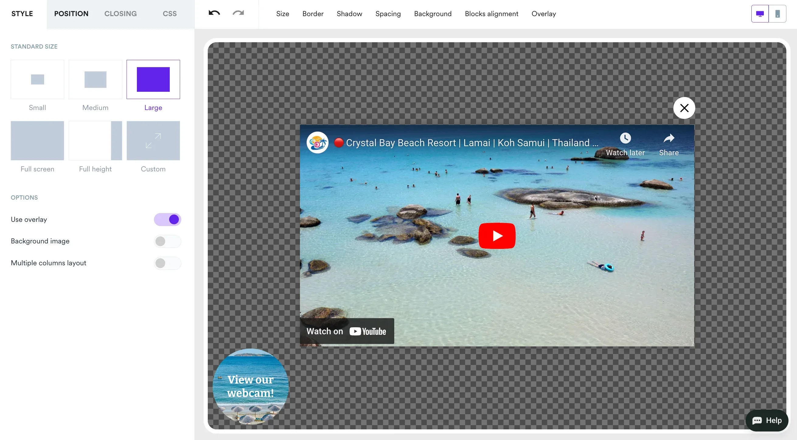 creating campaign for hotel webcam promotion