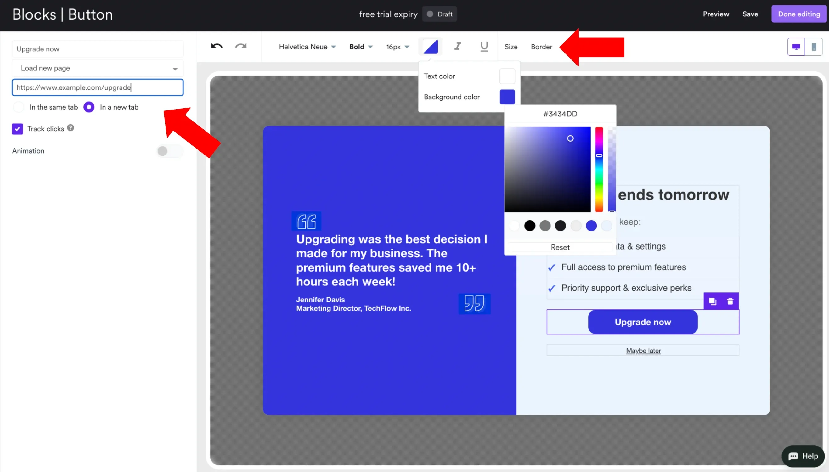 customizing the button