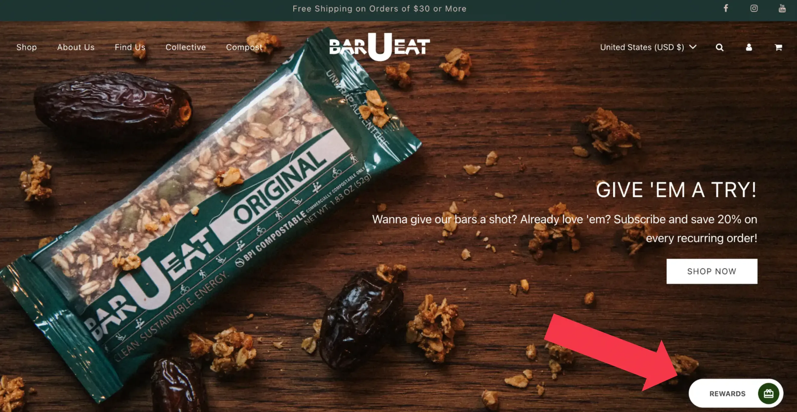 rewards program on barueat