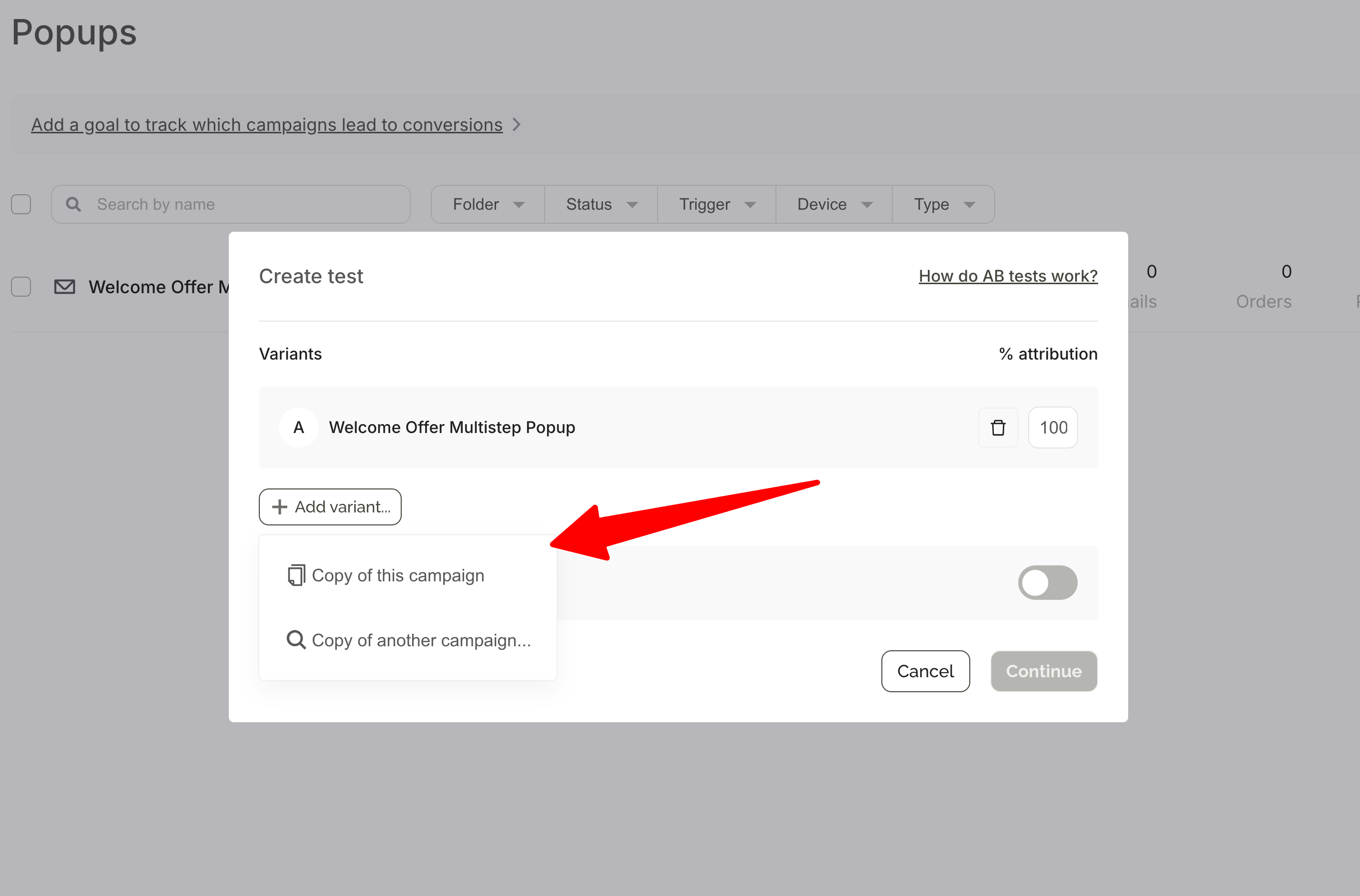 choosing second campaign variant