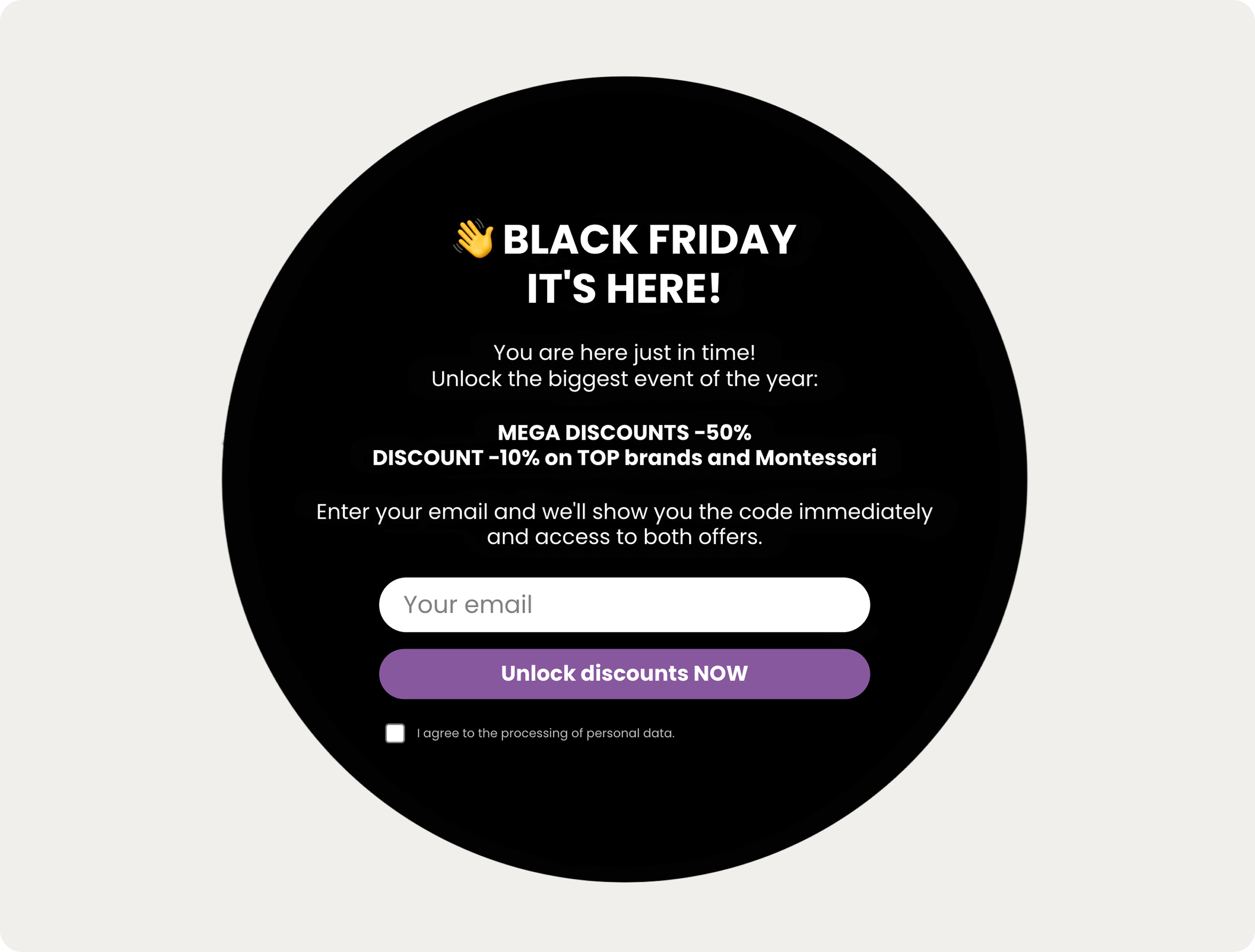 black friday popup