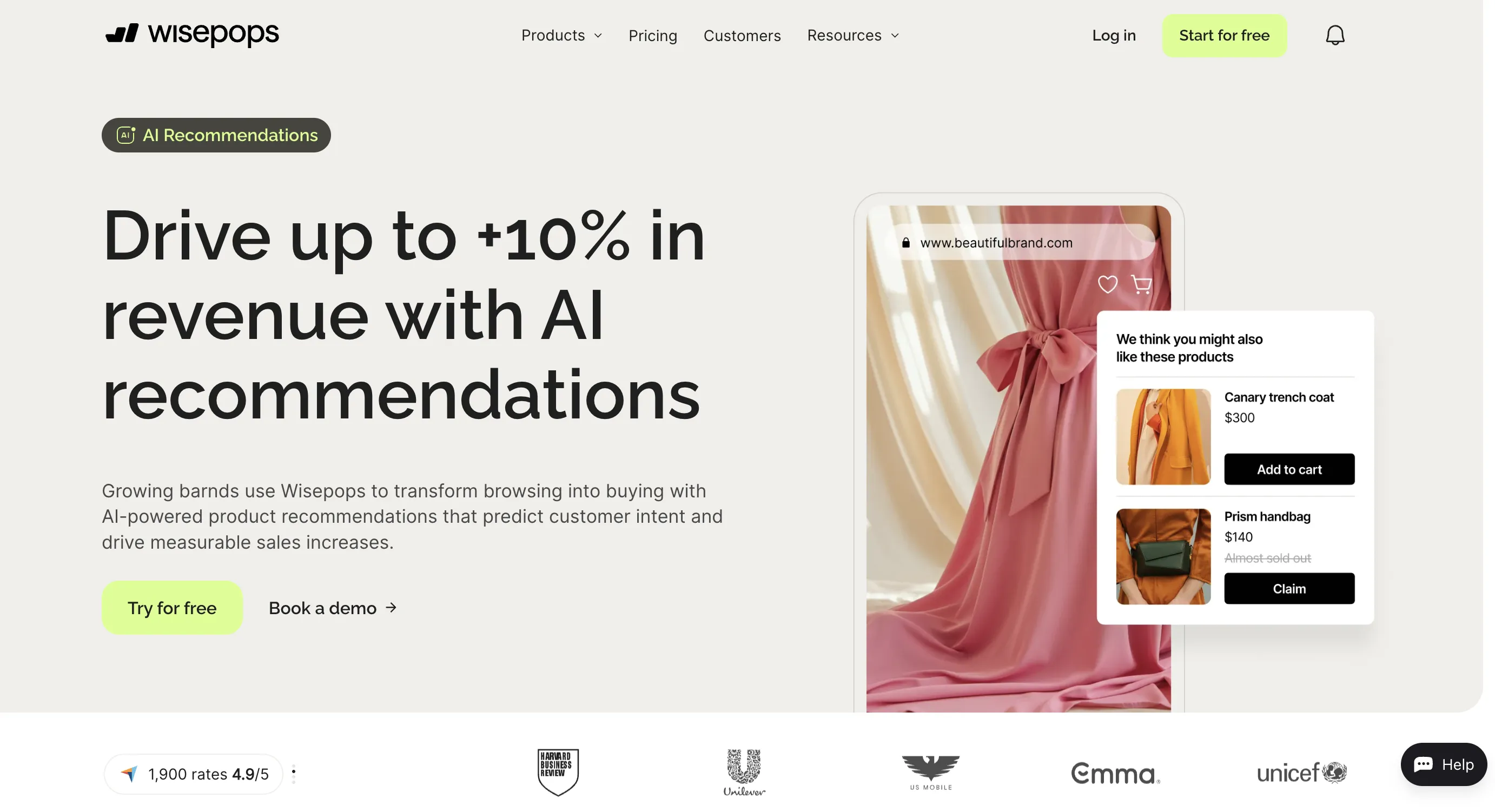 wisepops recommendations