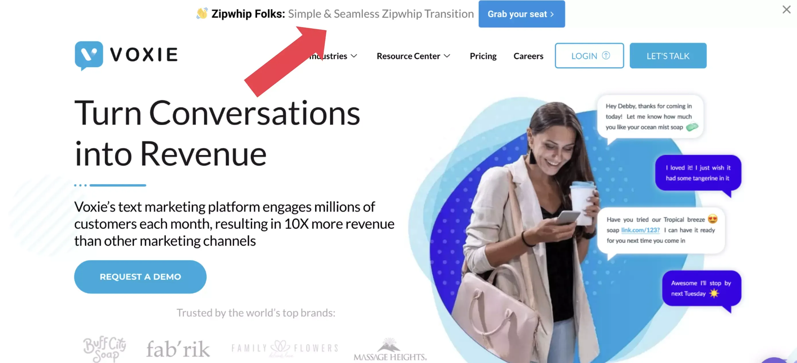 website bar example wisepops