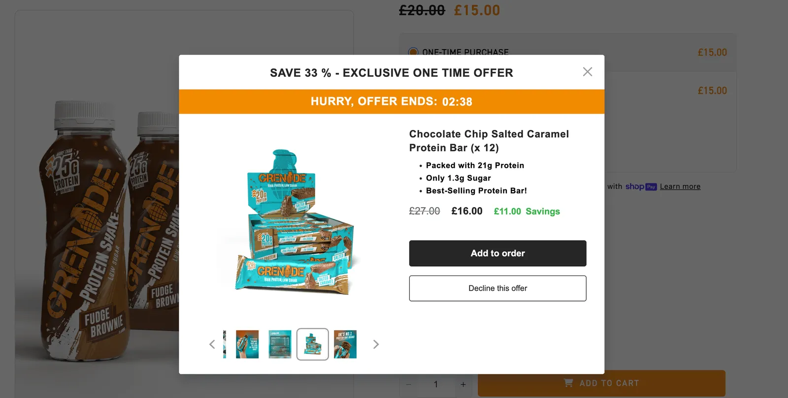 Onsite campaign promoting a product bundle to shoppers browsing related items