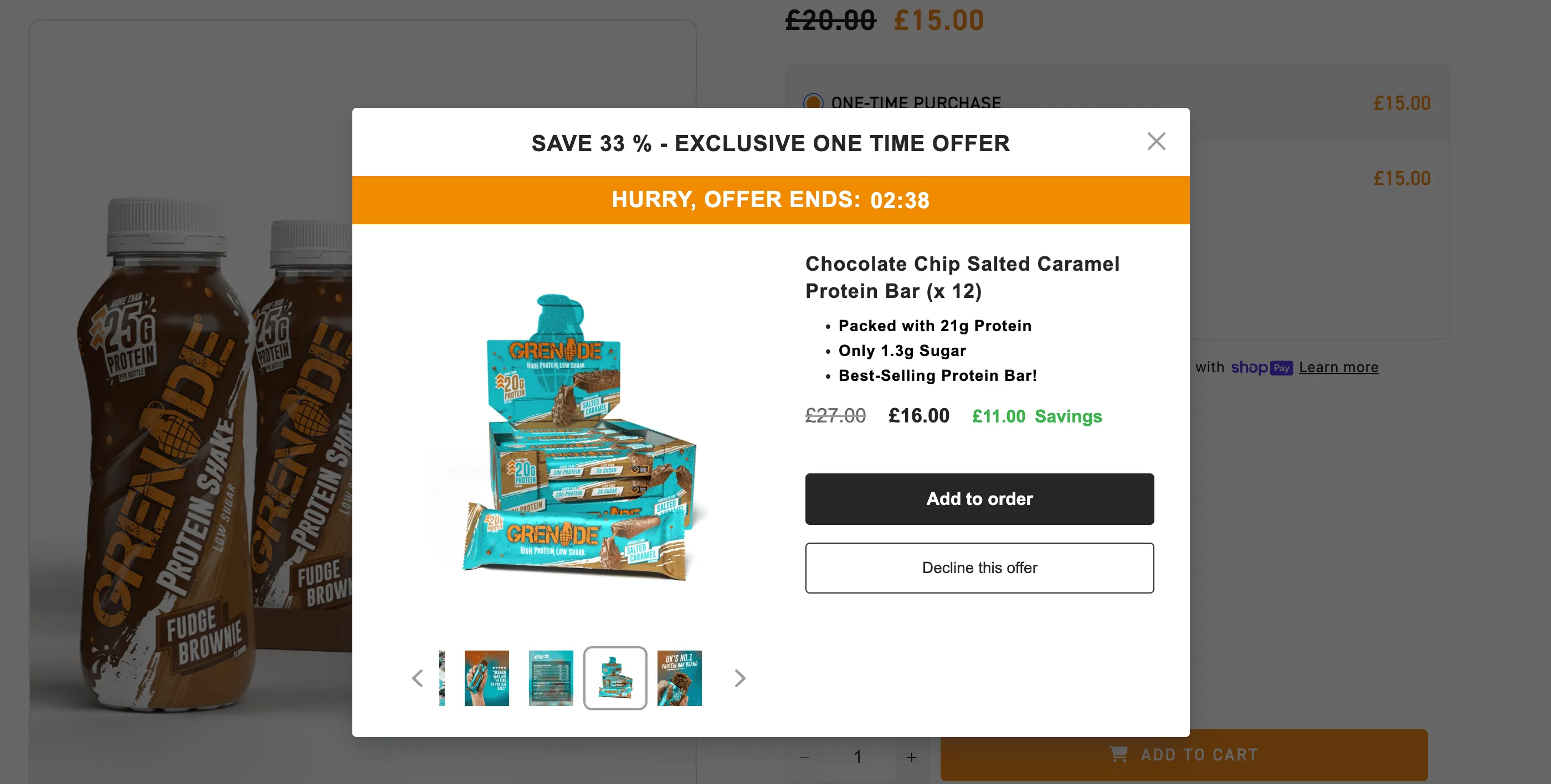 upsell popup