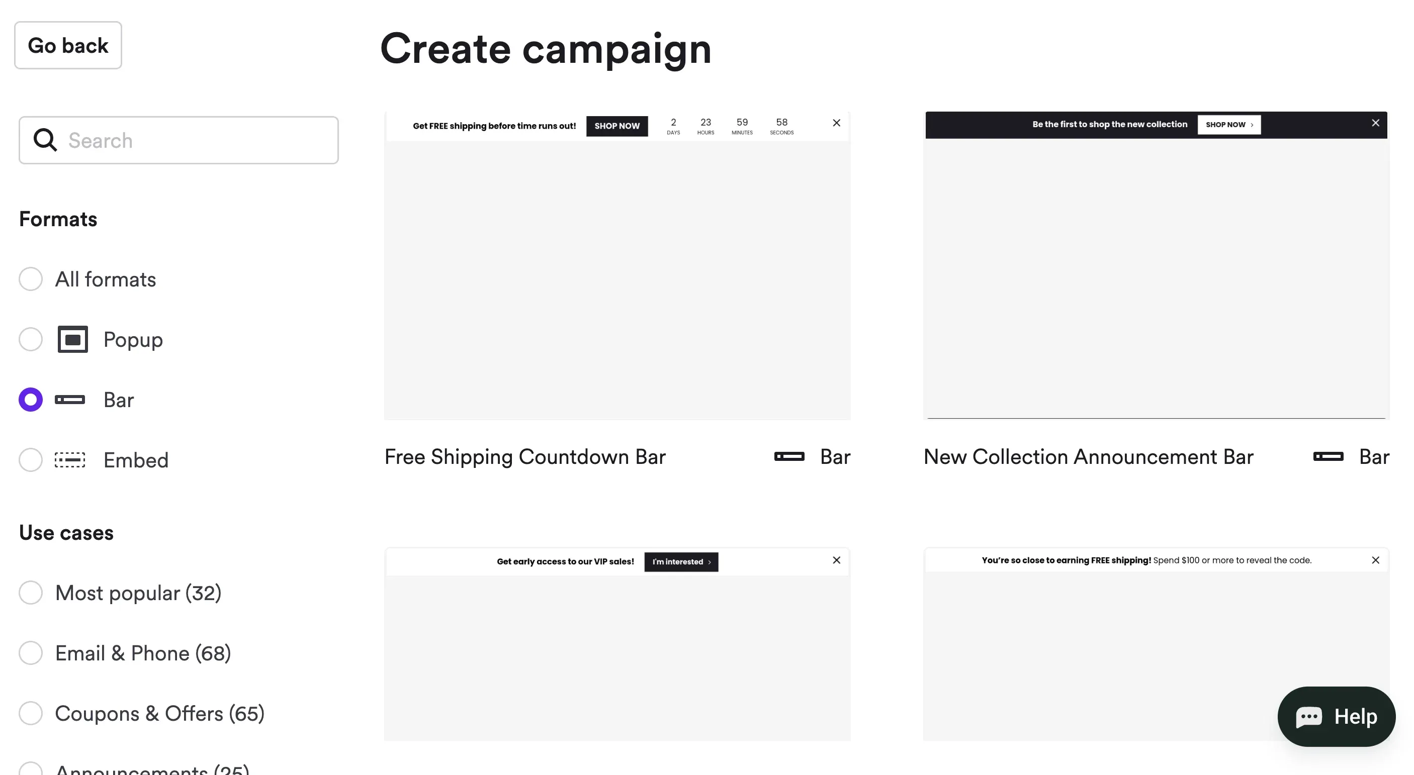 website bars