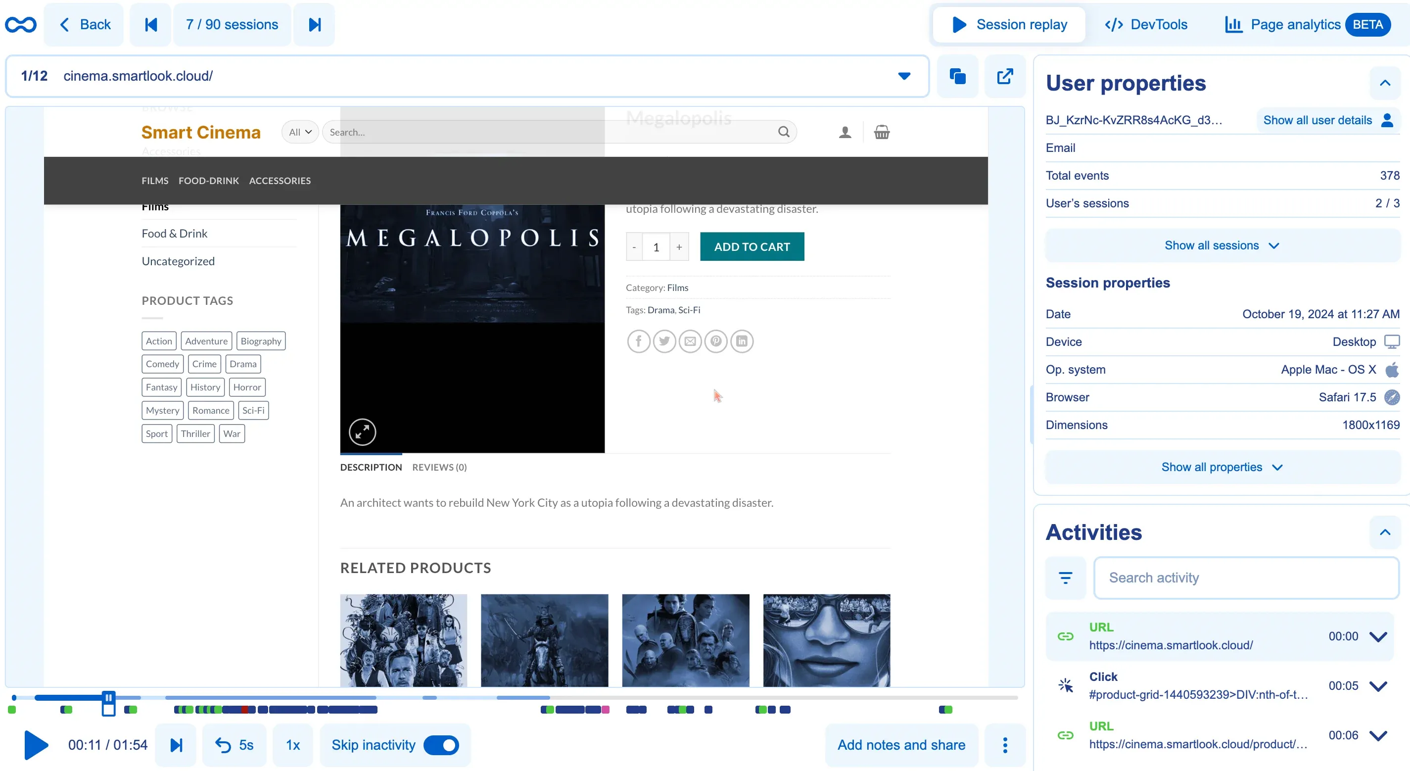 watching visitor recording