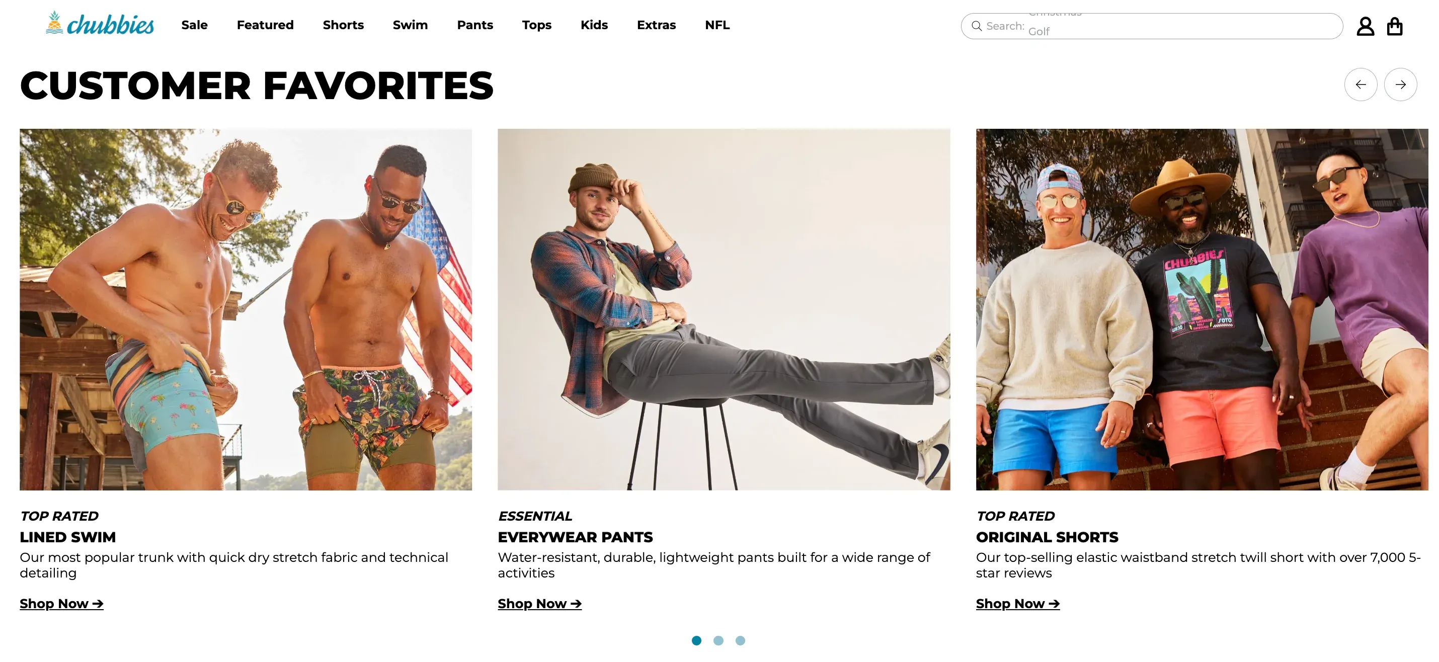 customer favorites on Chubbies