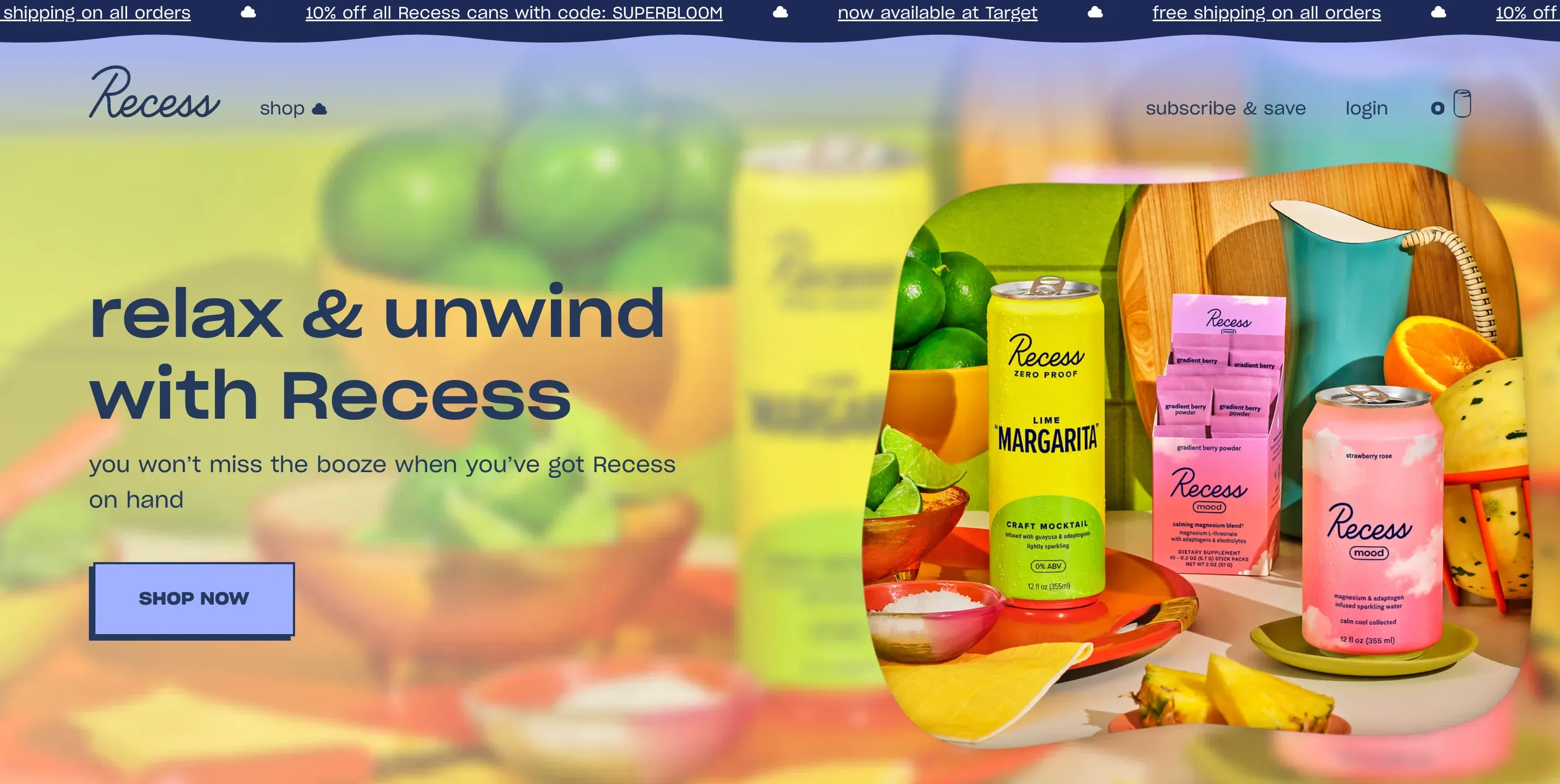 recess ecommerce website design