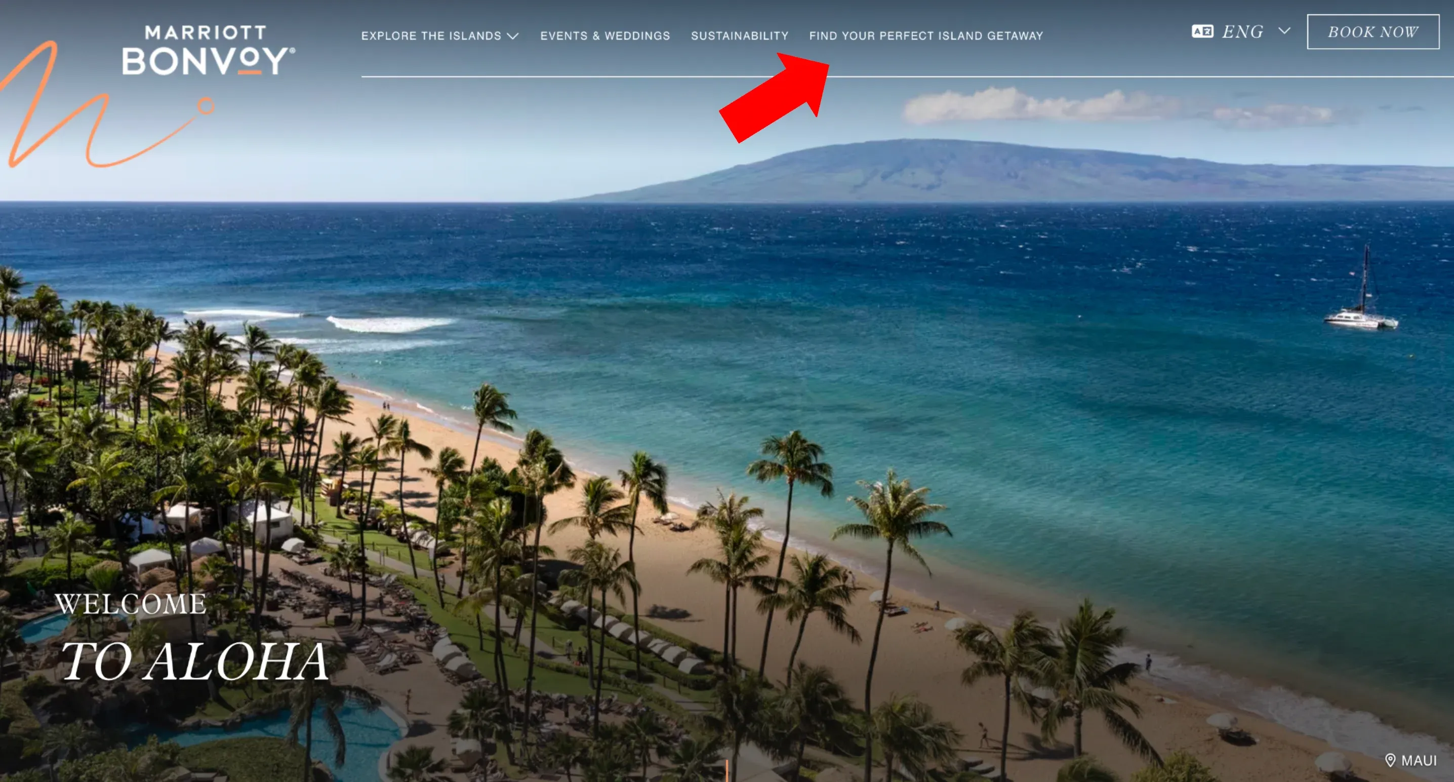 homepage mariott with quiz link