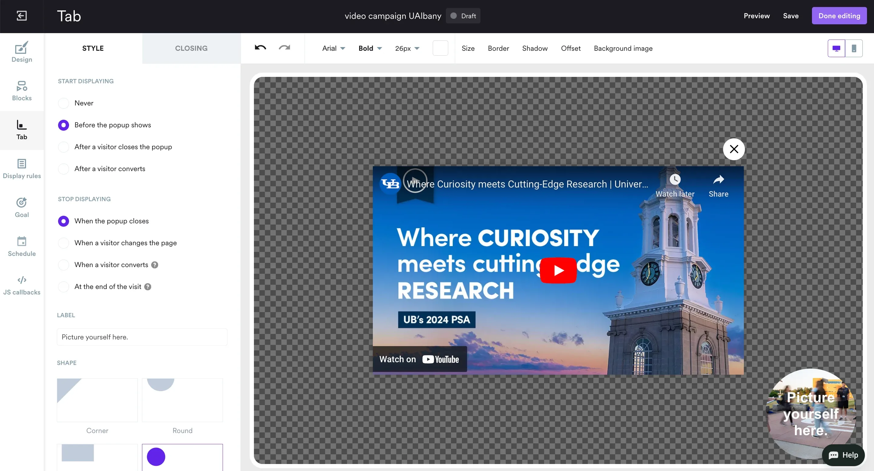 university video promotion campaign idea