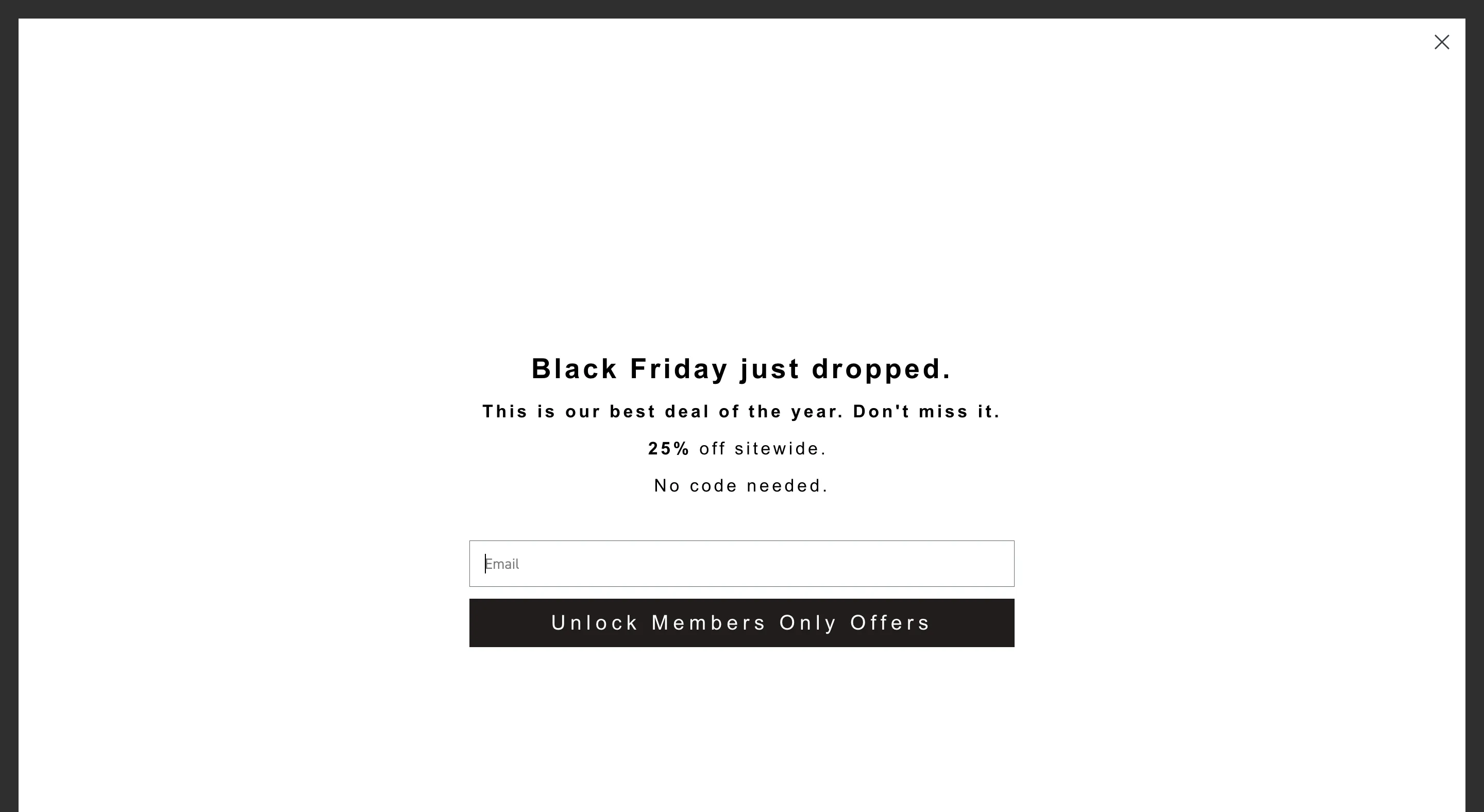 popup copy example sale promotion