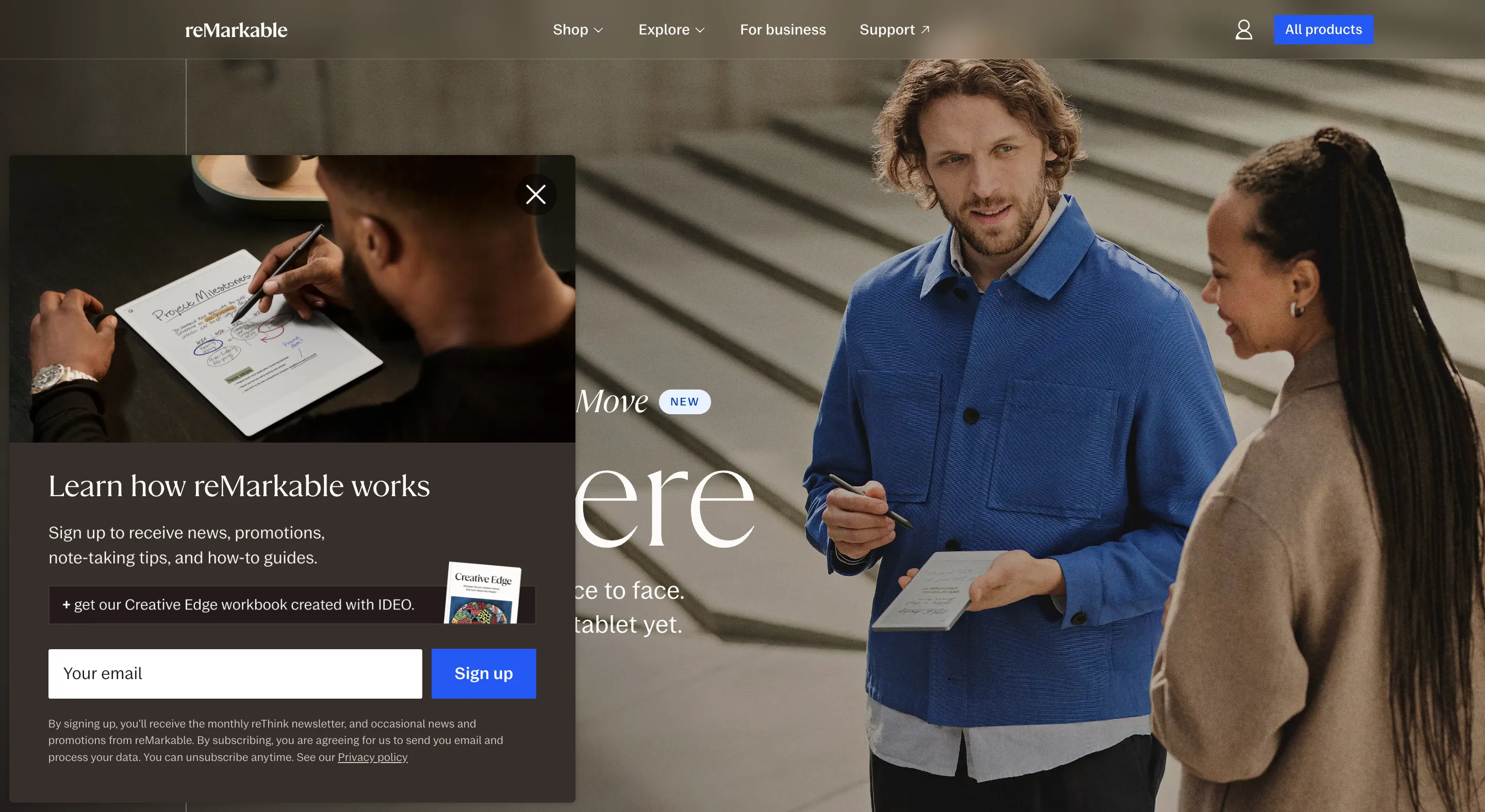 remarkable popup design