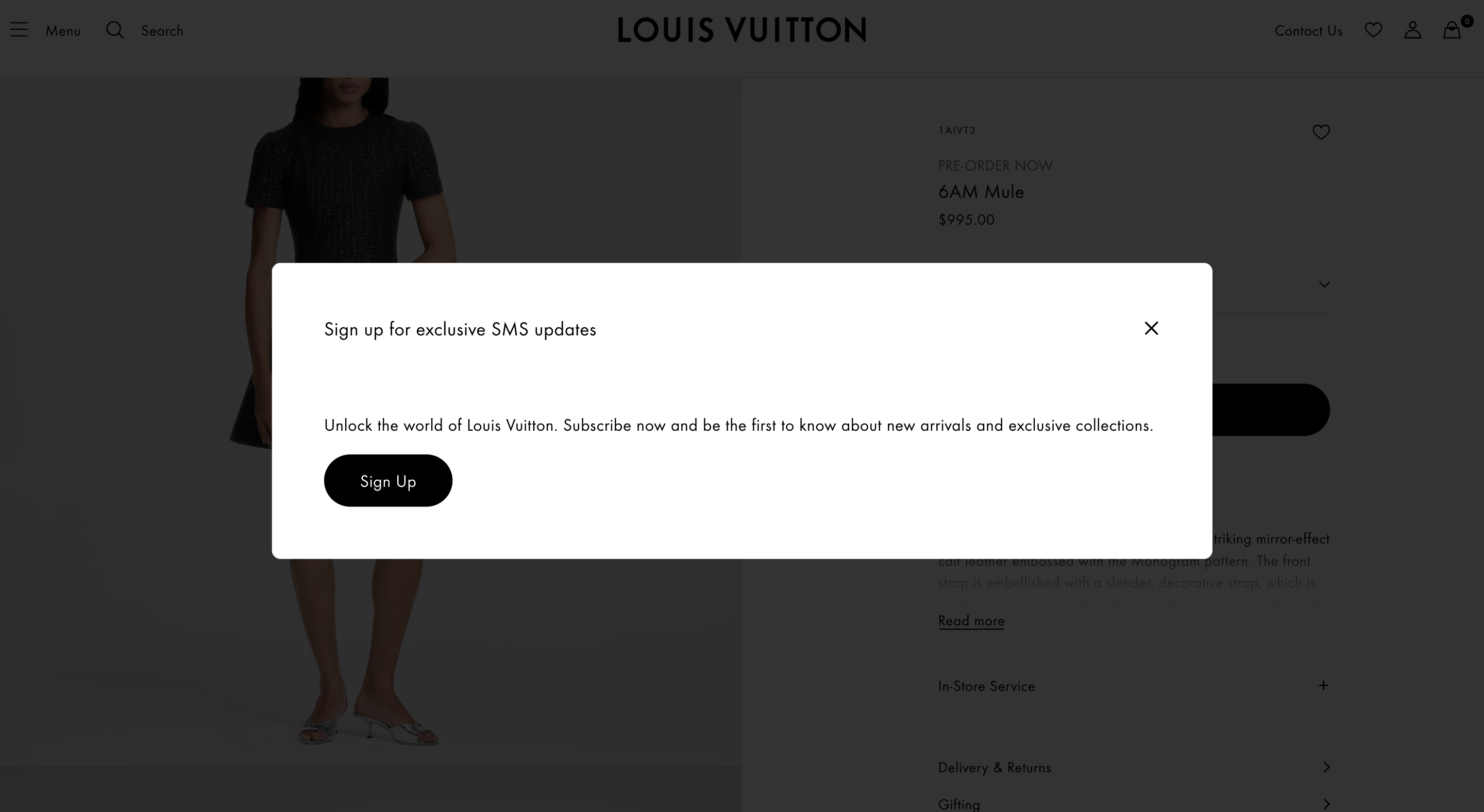 sms popup louis vitton
