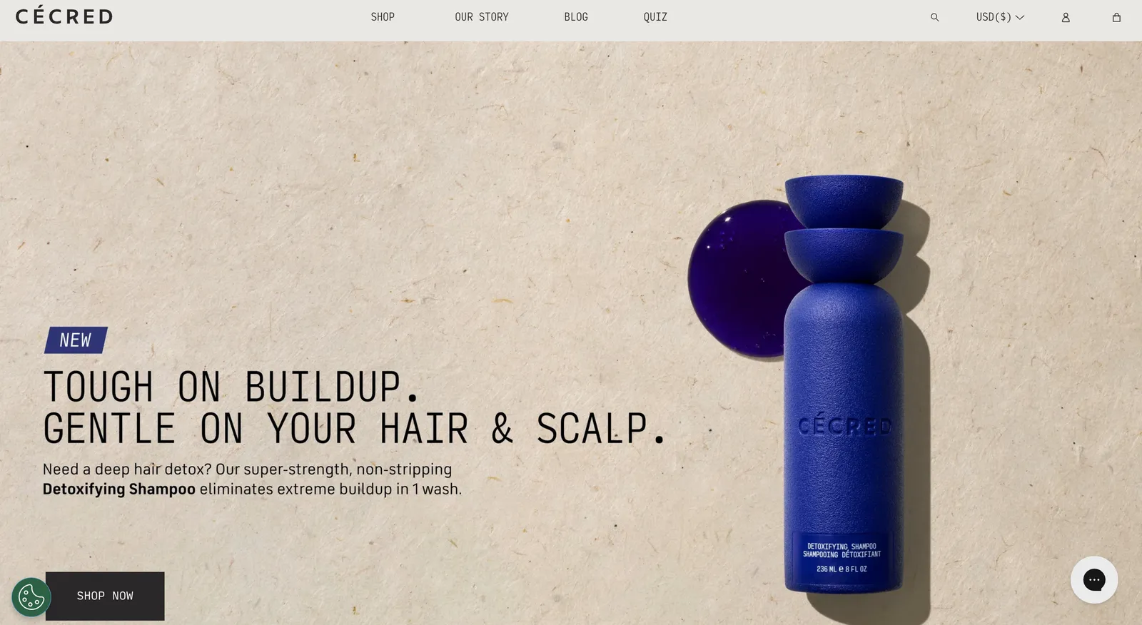 Cécred Shopify store homepage