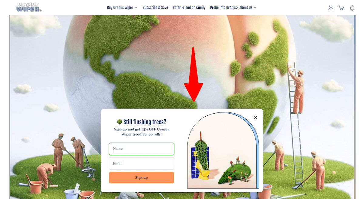 lead capture on shopify example