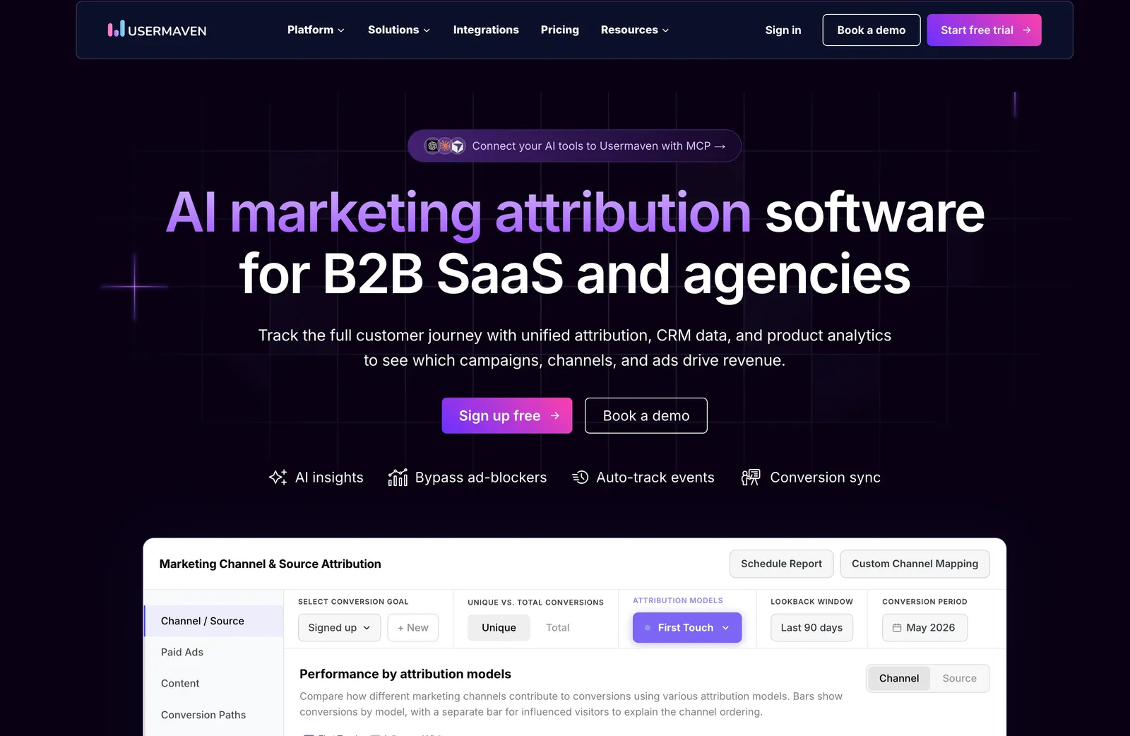 Usermaven homepage