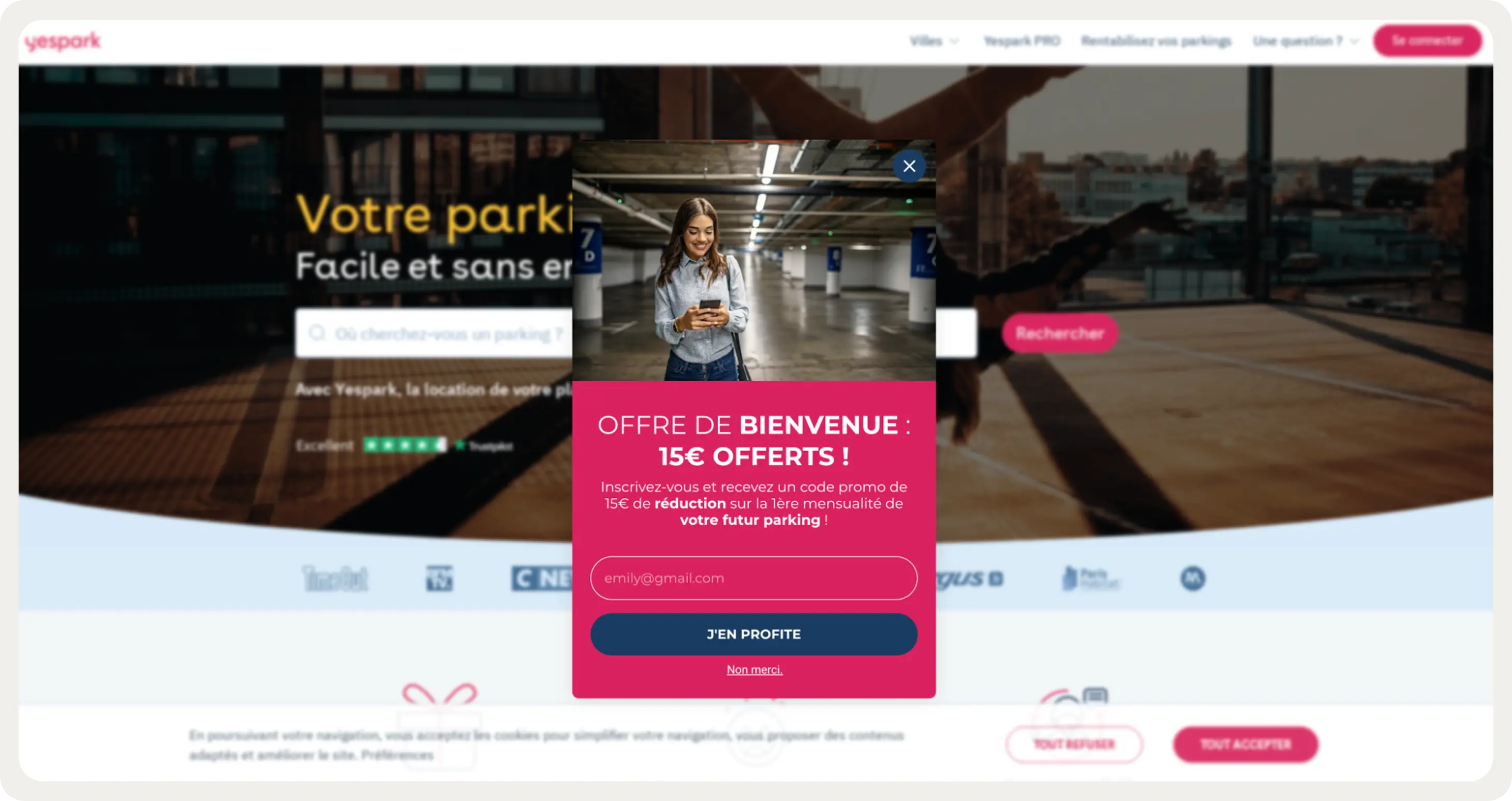 yespark welcome offer