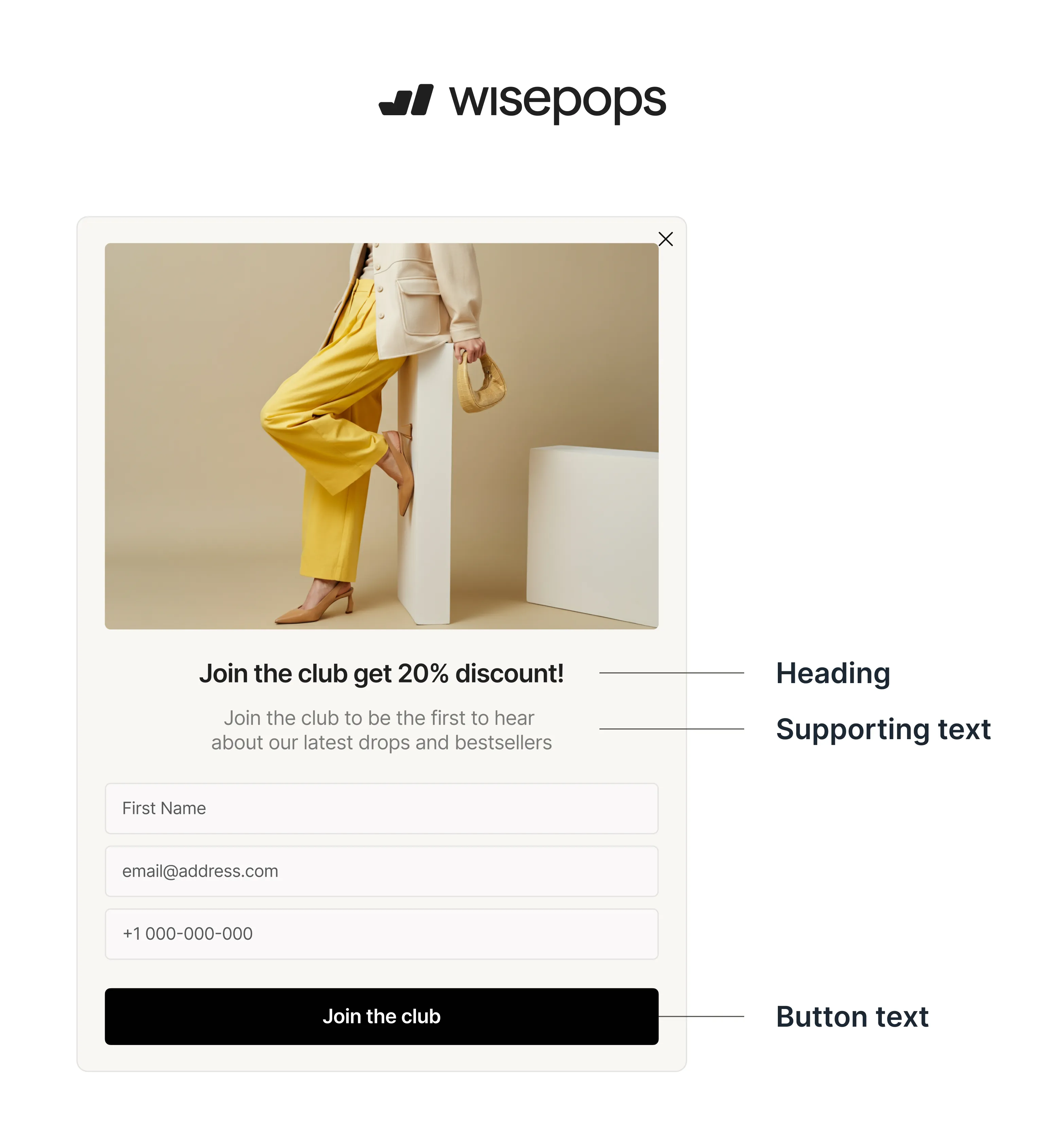 popup message