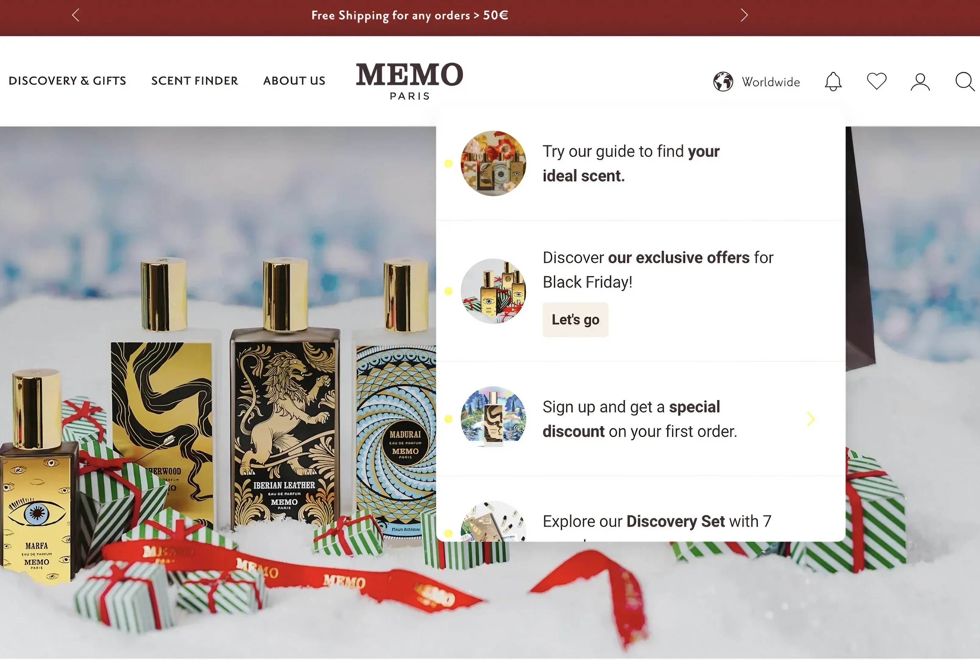 onsite notifications on memo paris