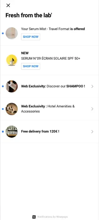 onsite notifications on mobile