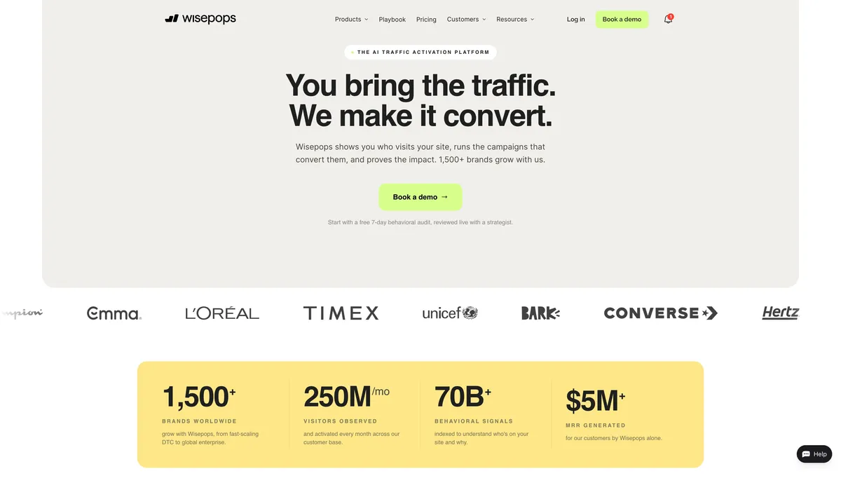 the Wisepops web push and onsite campaign dashboard
