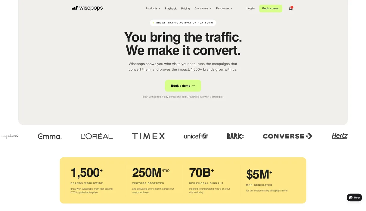 Wisepops onsite lead capture platform