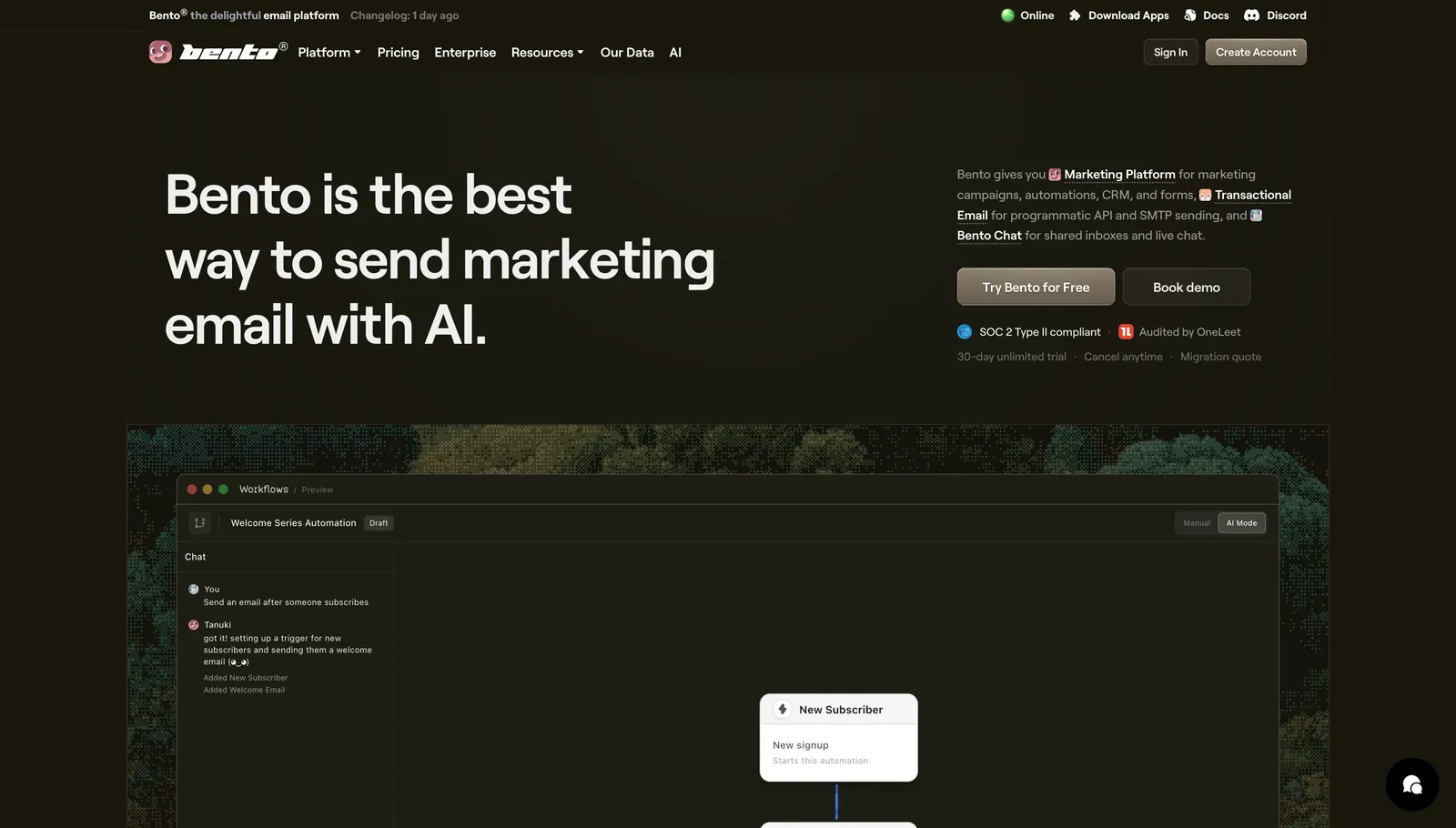 Bento email and automation app
