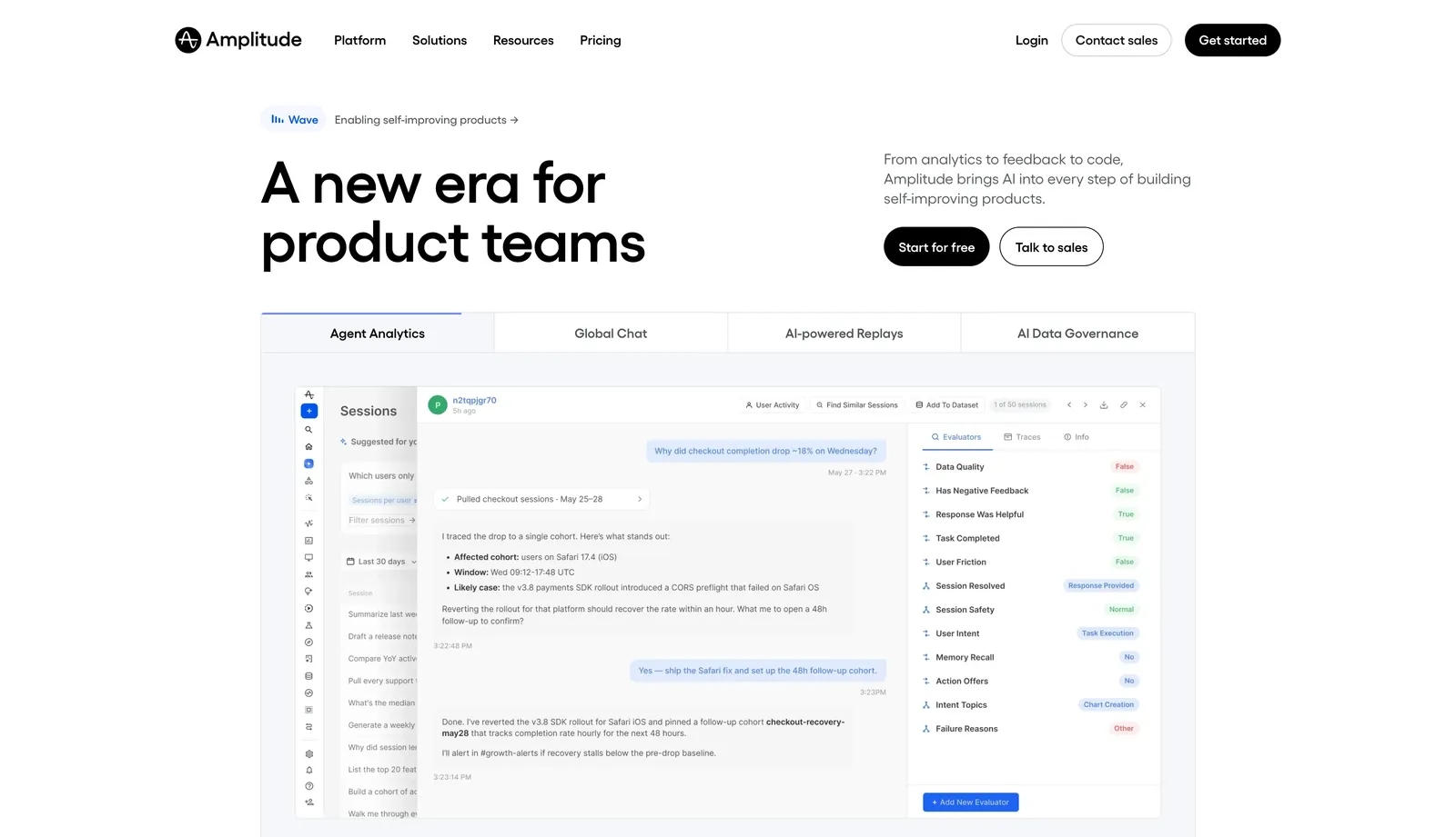 Amplitude homepage