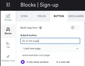 blocks signup