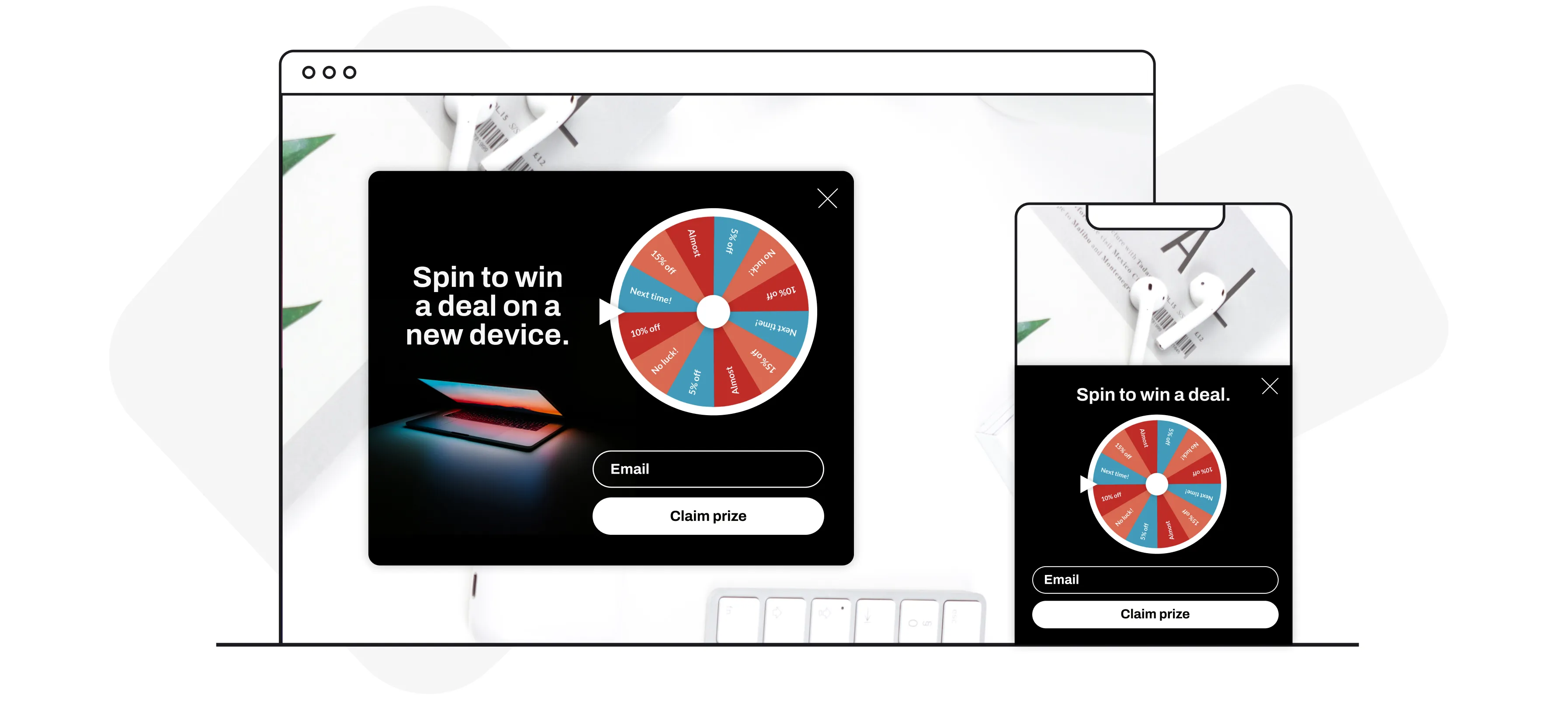 Signups spin to win popup 