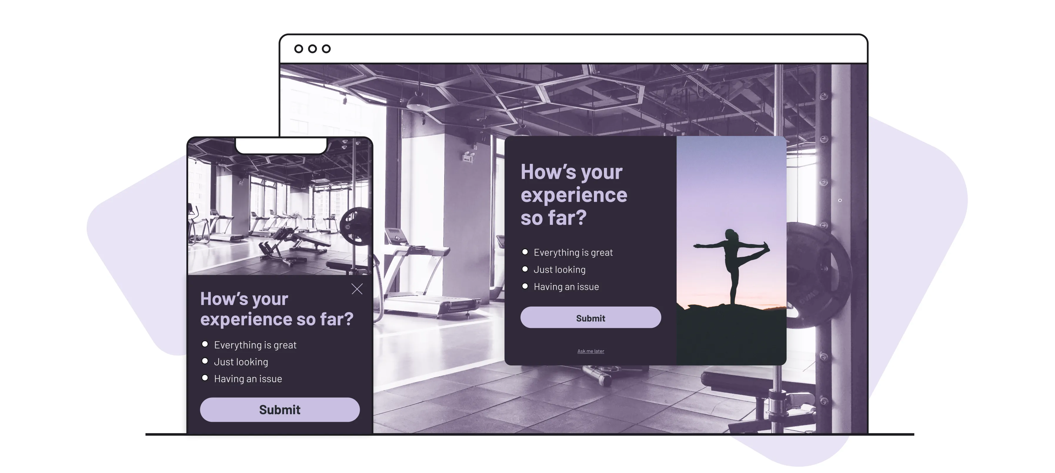 experience survey popup example