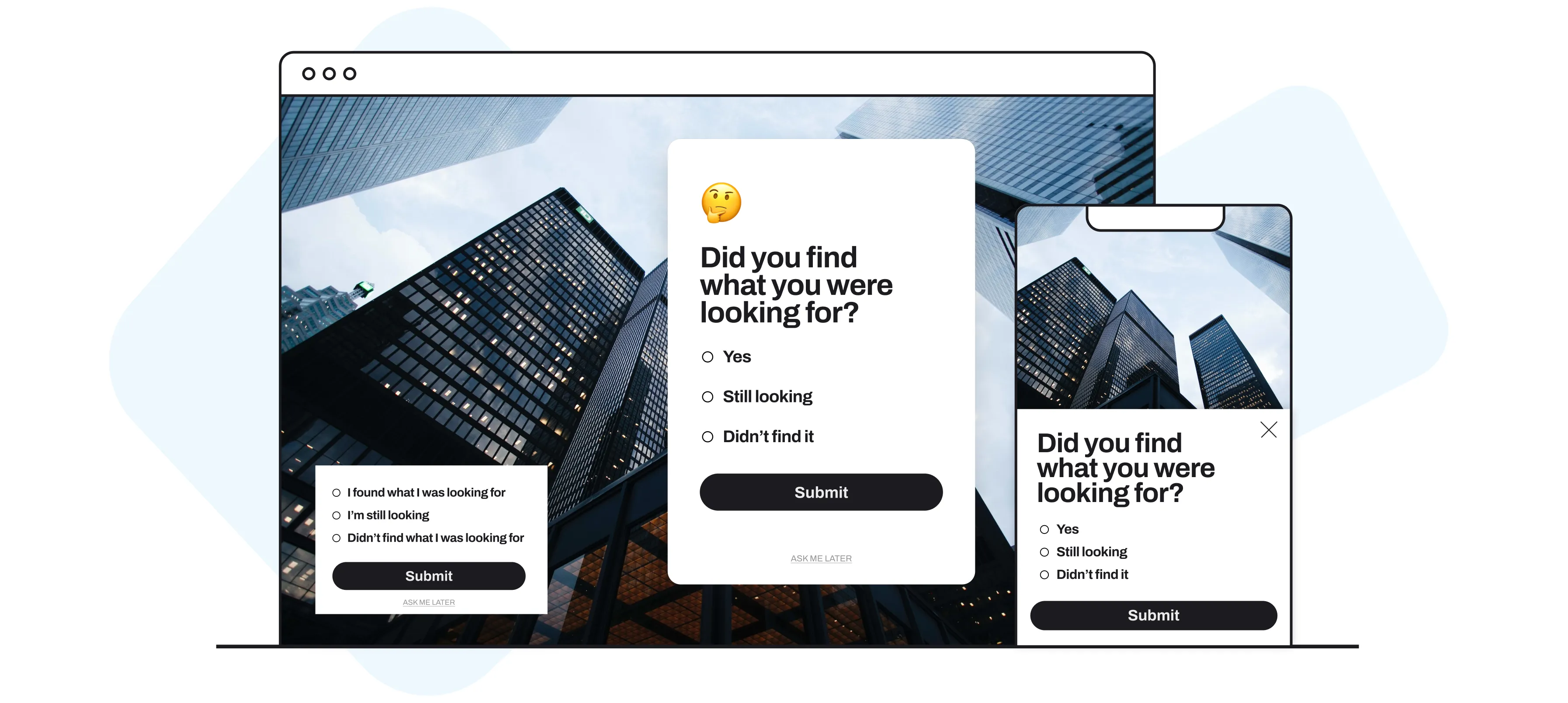 satisfaction survey popup example