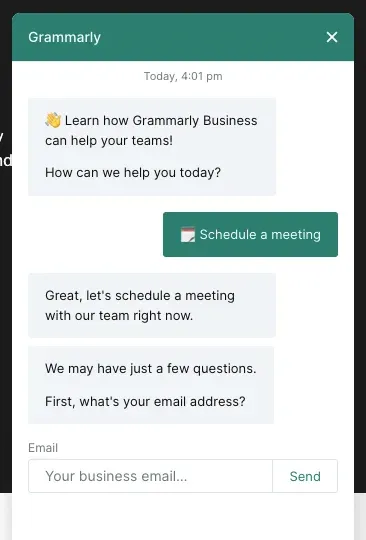 capturing leads with a chat