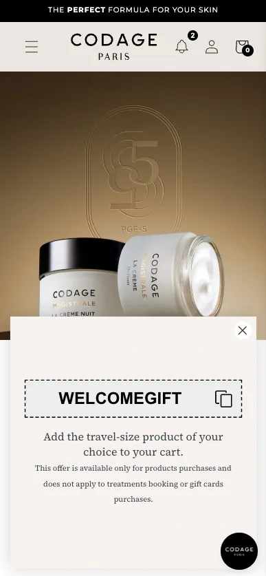 mobile popup design with discount