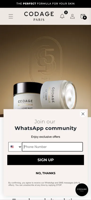 mobile popup design multi step