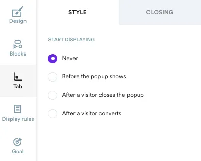 tab setting
