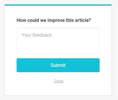 An example of feedback popup