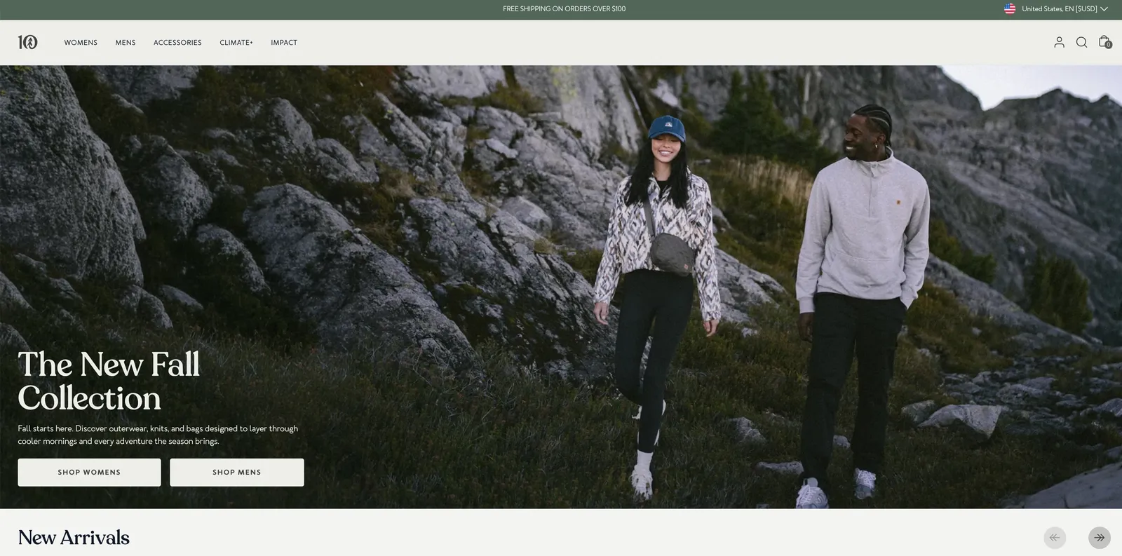 Tentree Shopify store homepage