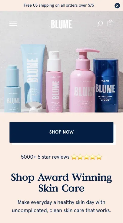 mobile sticky website bar example